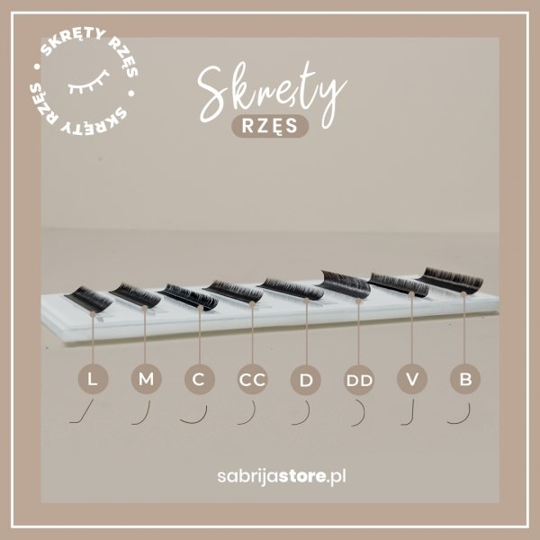 Rzęsy Skręt L - Premium Line by Sabrija 0,07 L