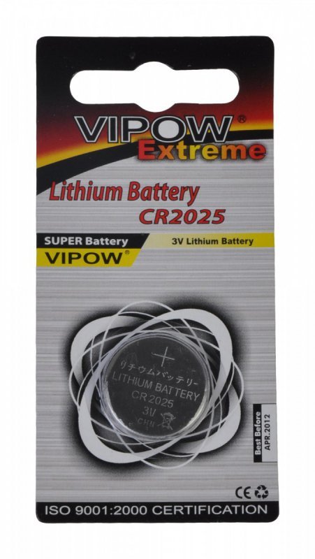 BAT0195 Bateria Vipow Extreme CR2025 (1 sztuka/blister)