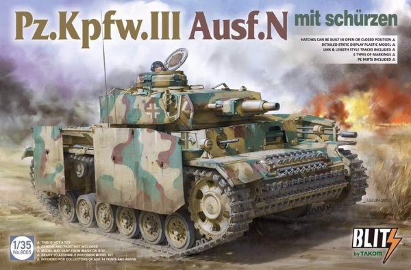 Takom 8005 Pz.Kpw.III Ausf.N mit Schurzen 1/35