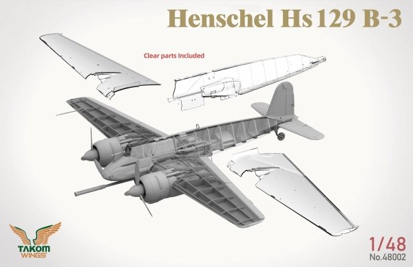 Takom 48002 Henschel Hs 129 B-3 w/ Interior + Bonus (Clear Parts) 1/48