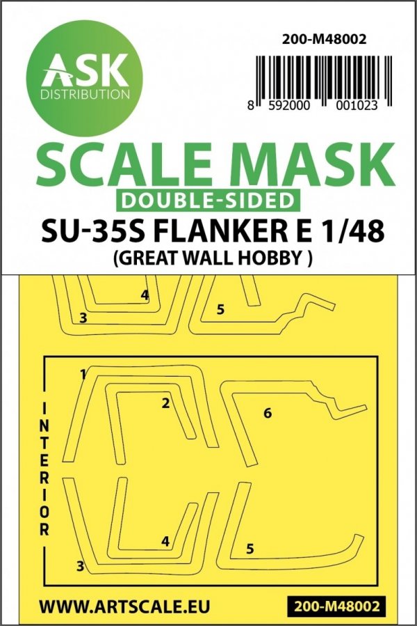 ASK M48002 Su-35S Flanker E double-sided painting mask for Great Wall Hobby 1/48 