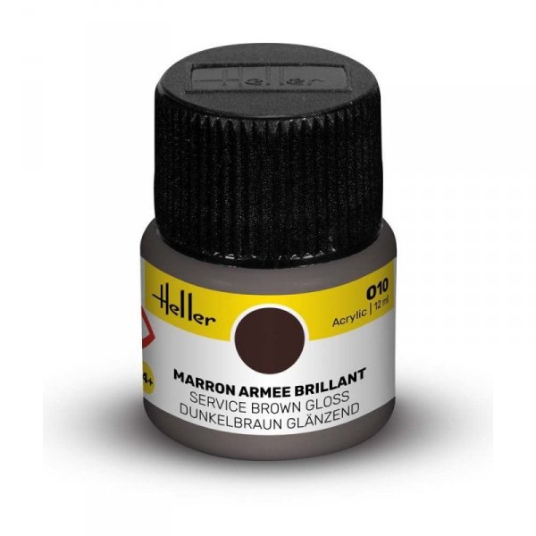 Heller Acrylic Paint 010 Service Brown Gloss 12 ml