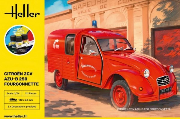 Heller 58701 Starter Kit - Citroen 2CV AZU-B 250 Fourgonnette 1/24