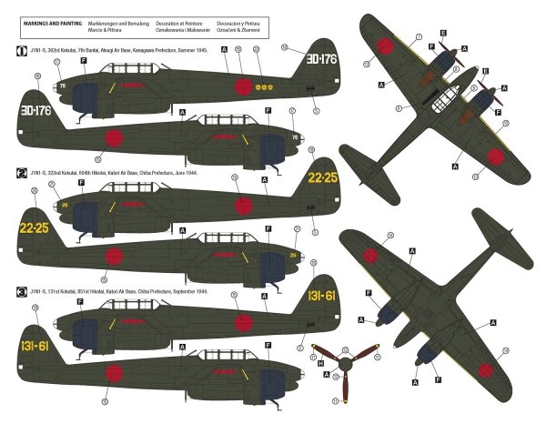 Hobby 2000 72085 Nakajima J1N1-S Gekko Late 1/72 (Fujimi + Cartograf)