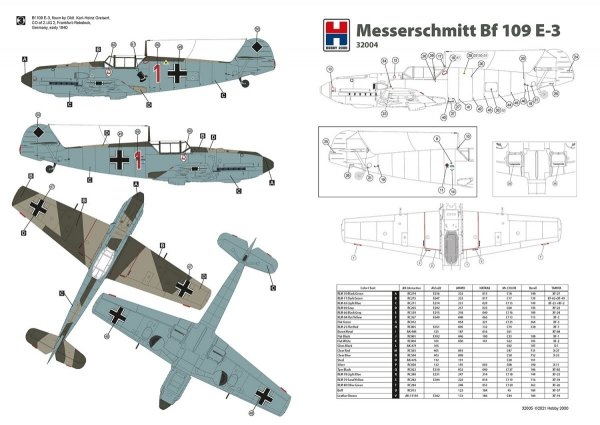 Hobby 2000 32004 Messerschmitt Bf 109 E-3