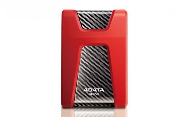 Dysk zewnętrzny HDD ADATA DashDrive Durable HD650 AHD650-1TU3-CRD (1 TB; 2.5&quot;; USB 3.0; 5400 obr/min; kolor czerwony)