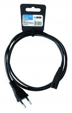 Kabel IBOX EURO 2-PIN AUDIO-RTV VDE IKZ3 (Euro / Euro 2-Pin / IEC 320 C7 - Schuko ; 1,5m; kolor czarny)