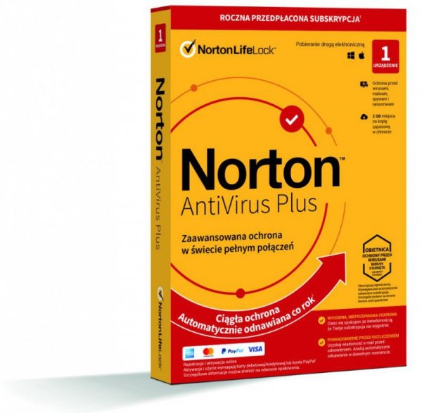 Norton Antivirus Plus 1D/12M BOX - WYMAGA KARTY