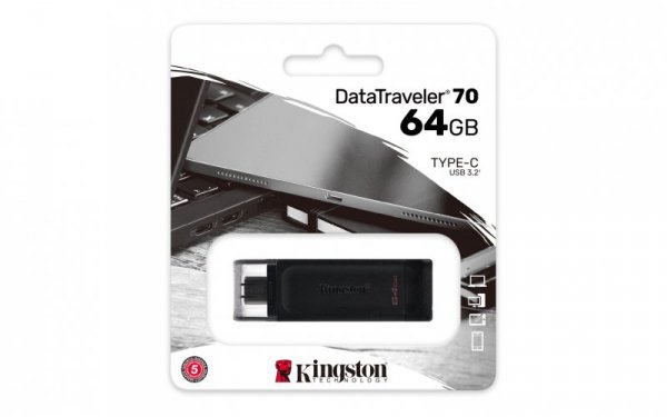 Pendrive KINGSTON FLASH 64GB USB-C 3.2 Gen1 DataTraveler 70