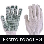 Rękawice dziane jednostronnie nakrapiane SafePRO DOT, 12 par