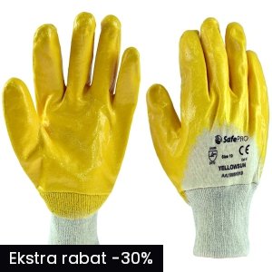 Rękawice bawełniane pokryte nitrylem SafePRO YELLOWSUN