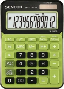 Sencor Kalkulator biurkowy SEC 372GN, duży 12 cyfrowy wyświetlacz LCD