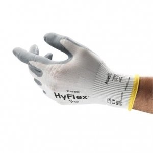 Rękawice robocze Ansell HyFlex 11-800 z pianką nitrylową biało-szare 12 par