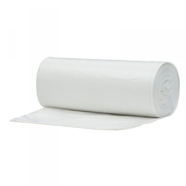Worki na śmieci LDPE, białe, 60L, 25 sztuk