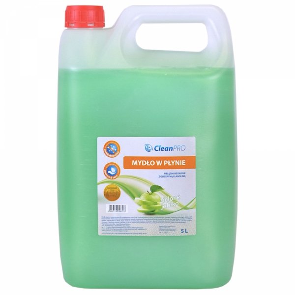 Mydło w płynie, antybakteryjne, CleanPRO, jabłko, 5 l