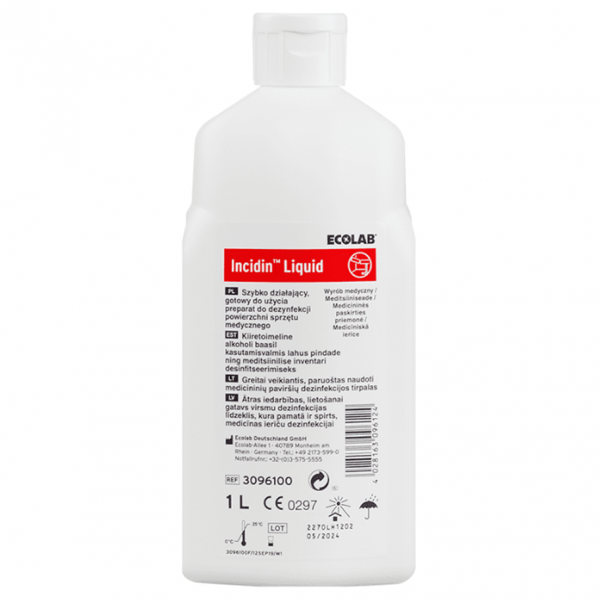 Środek do dezynfekcji powierzchni Ecolab Incidin Liquid, 1L