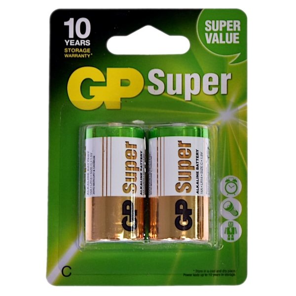 Baterie alkaliczne GP Super LR14 opakowanie 2 szt.