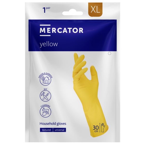 Rękawice gospodarcze ochronne Mercator yellow, żółte, r.M