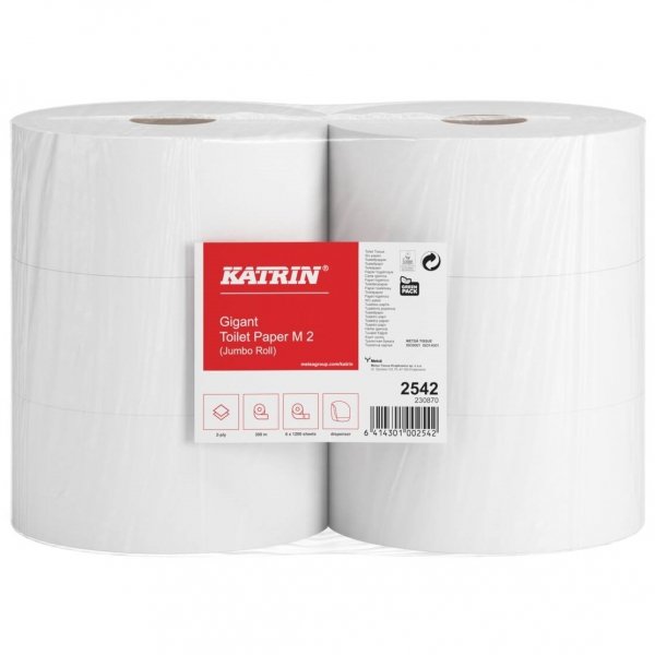 Papier toaletowy Katrin Classic Gigant M2, 2 warstwowy, 6x300m [2542]