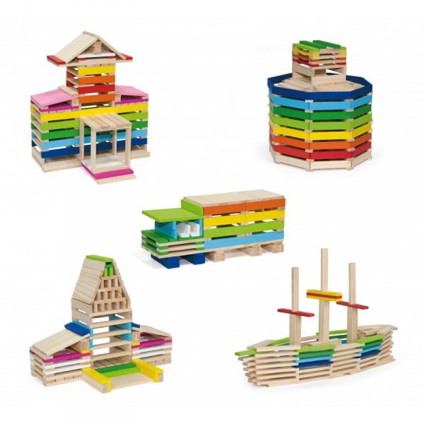 Drewniane Klocki konstrukcyjne Budynki - Viga Toys