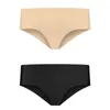 Bye Bra Invisible Hipster 2-Pack Nude & Black L - Bezszwowe majtki niewidoczne