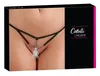 Cottelli Lingerie Stringi z cienkich paskow S/M srebrne detale