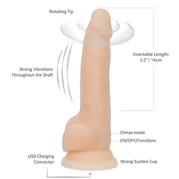Wibrator - Naked Addiction Rotating & Vibrating Dong 20 cm Vanilla