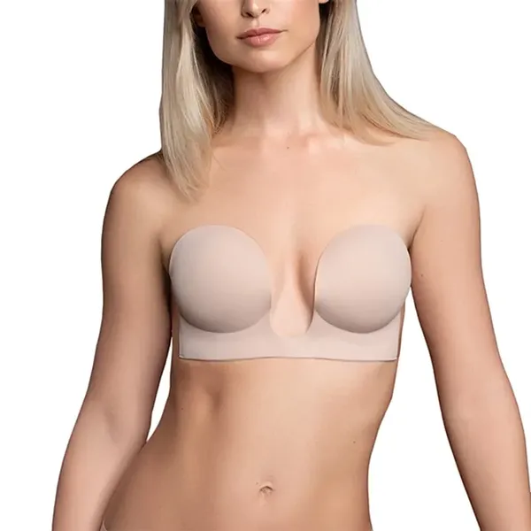Bye Bra Seamless U-Style Bra C Nude samonośny biustonosz z odpinanymi skrzydełkami