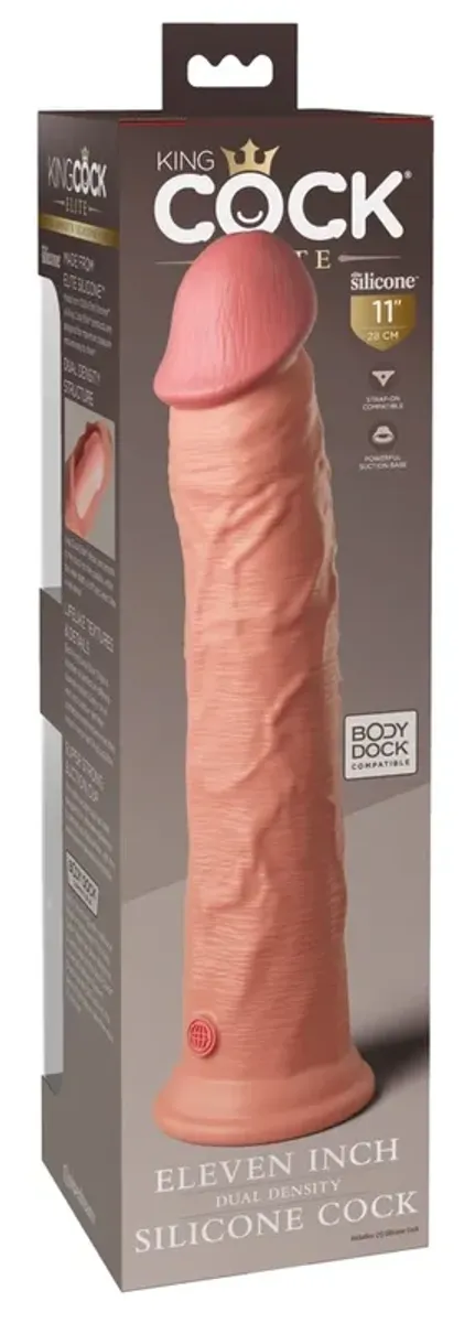 King Cock Elite - Realistyczne Silikonowe Dildo Z Przyssawką 28 CM Jasny Kolor Skóry