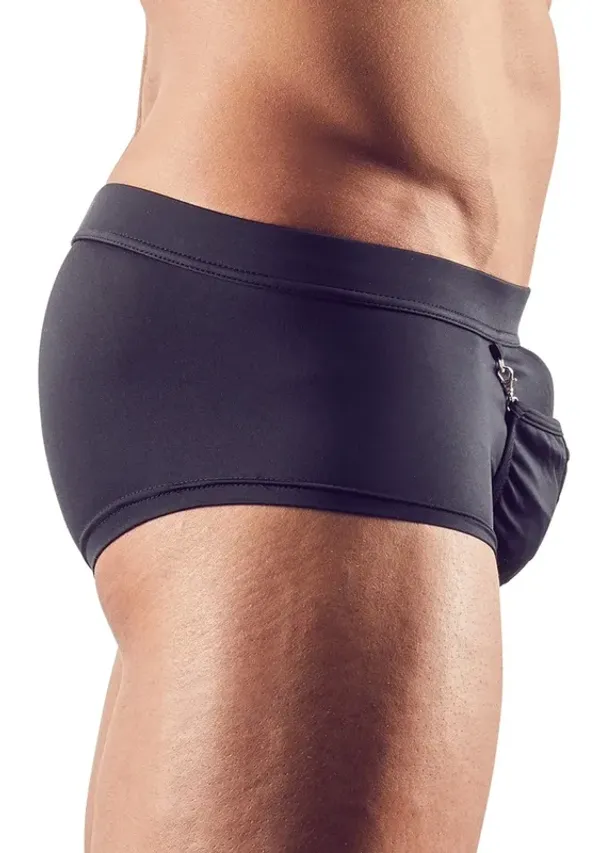 Svenjoyment - Męskie Bokserki W Stylu Pirackim Z Kieszonką I Karabińczykiem Czarne 2XL