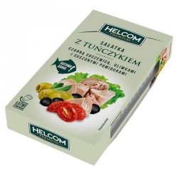 Sałatka z tuńczykiem, czarną soczewicą, oliwkami i suszonymi pomidorami Helcom Premium, 140g