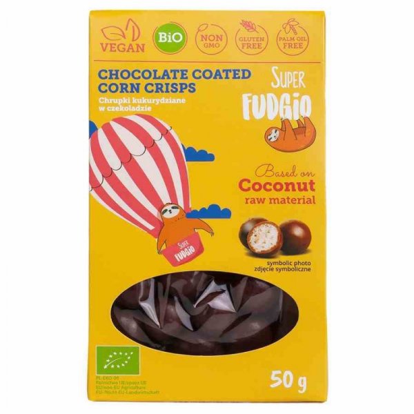 Chrupki w czekoladzie bezglutenowe Super Fudgio BIO, 50g