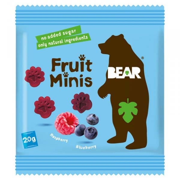 Owocowa przekąska Fruit Minis - Malina, Jagoda Bear, 20g.