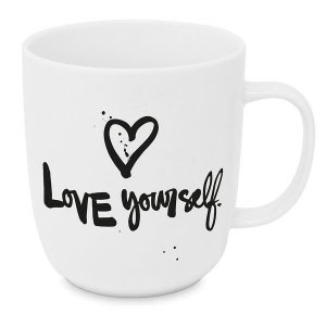 Kochaj Siebie Kubek Porcelanowy Biały 350 ml 