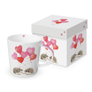 Jeże z Balonami Kubek Porcelanowy w Ozdobnym Pudełku 350 ml 