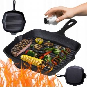 PATELNIA ŻELIWNA GRILLOWA HAGE 26 x 26cm INDUKCJA