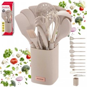 ZESTAW 12 SILIKONOWYCH PRZYBORÓW KUCHENNYCH W STOJAKU KLAUSBERG KB-9012