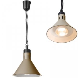 Lampa do podgrzewania potraw wisząca stożkowa śr. 275 mm 250 W - beżowa