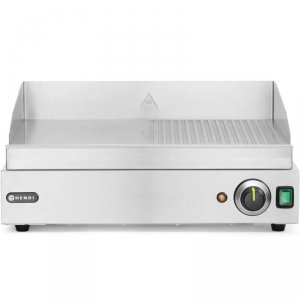 Płyta grzewcza grillowa Profi Line gładka-ryflowana do pracy ciągłej 2400W - Hendi 203156