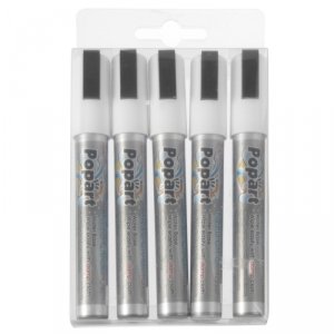 Markery do tablicy końcówka 2-6mm białe zestaw 5szt. - Hendi 664209