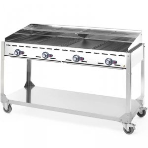 Grill gazowy Green Fire 4 palniki 22kW mobilny - Hendi 149614