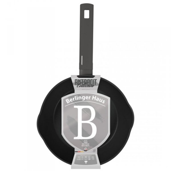 GŁĘBOKA PATELNIA TYTANOWA 24cm BERLINGER HAUS BH-8120 ANTRACIT