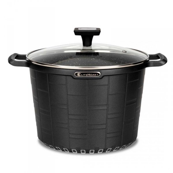 GARNEK GRANITOWY Z POKRYWĄ 24cm 6,5L E-7032