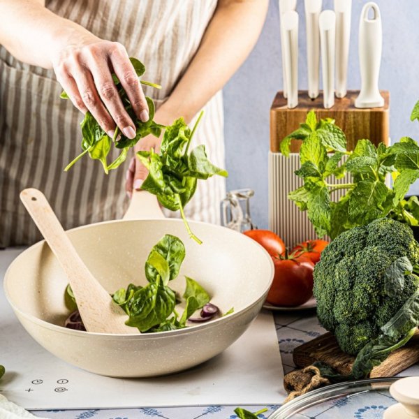 PATELNIA MARMURKOWA GŁĘBOKA WOK 28cm Z POKRYWĄ KLAUSBERG 28cm KB-7991