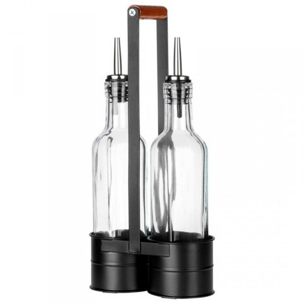 BUTELKI SZKLANE DO OLIWY OCTU 2x 250ml W STOJAKU 229274