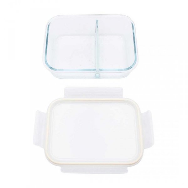 SZKLANY POJEMNIK 1000ml LUNCH BOX Z PRZEGRODĄ SZCZELNY 5623