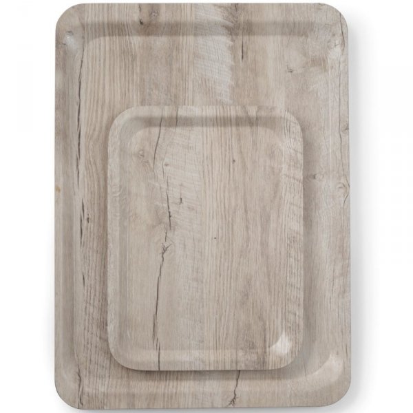 Taca do serwowania laminowana jasne drewno 430 x 330 mm - Hendi 508862