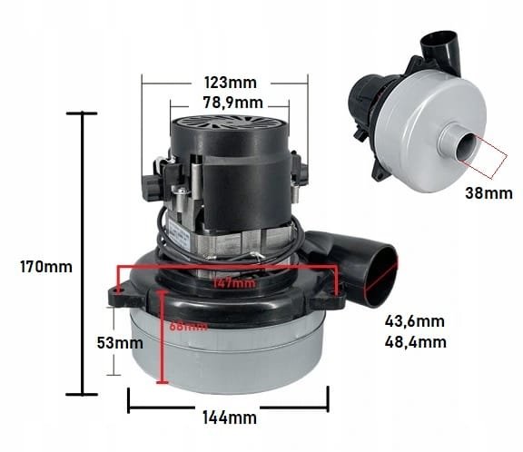 Silnik Turbina 1200W 230V do Nilfisk SSE 430 480, Hako E 35 43 40 53