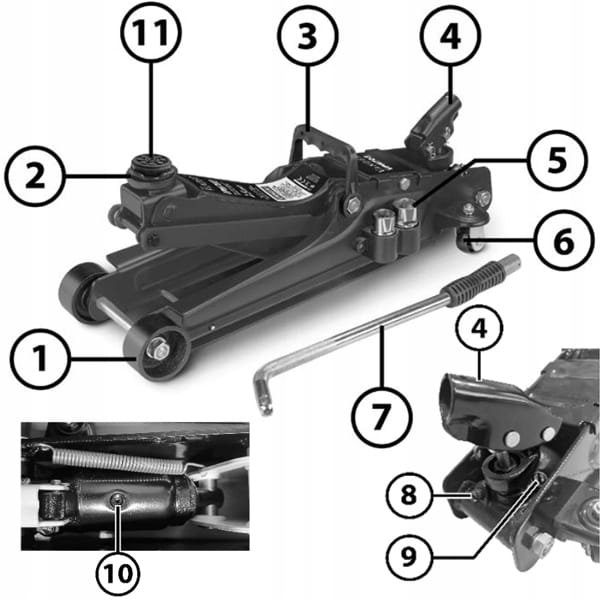 Podnośnik hydrauliczny Lewarek samochodowy warsztatowy 2.5T VANDER VPH703