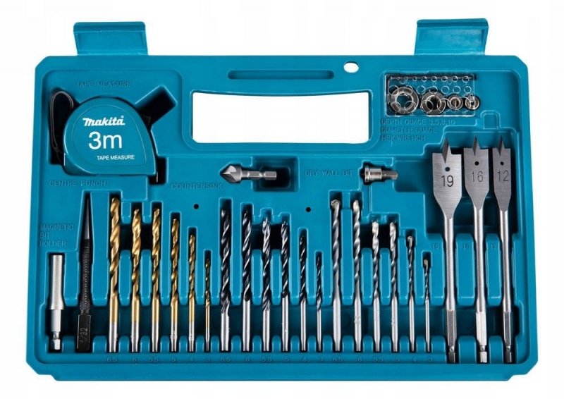 Zestaw osprzętu Makita bity wiertła 102 elementy E-10730